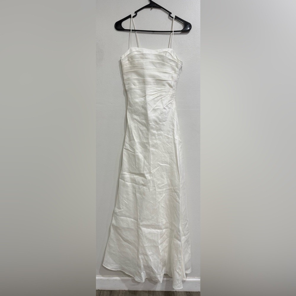 NWT Aje CLARICE DRAPED MAXI DRESS IVORY US SZ 0 Small flaw